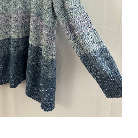 CJ Banks Blue Ombre Open Front Cardigan Sweater 3X, Winter Cottagecore Style - Picture 6 of 7